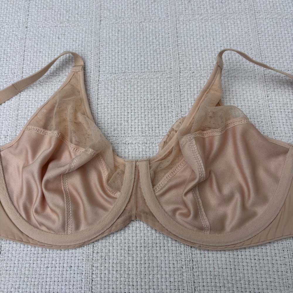 Women's 36B CHANTELLE Norah Lace Comfort Unlined Underwire Bra Nude Blush - Picture 6 of 6
